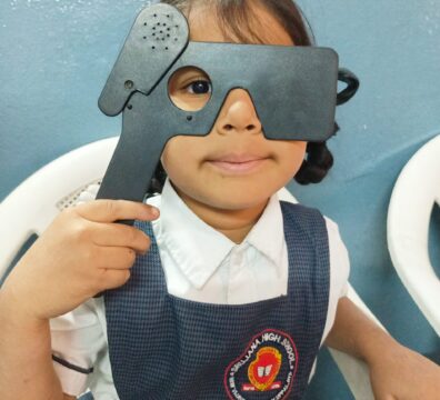 Child receiving expert eye care at Shanthi Nethralaya's pediatric ophthalmology department in Hyderabad