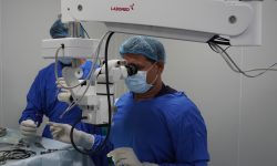 Dr. Shanthi Niketh, Hyderabad's best eye surgeon, performing critical cataract surgery